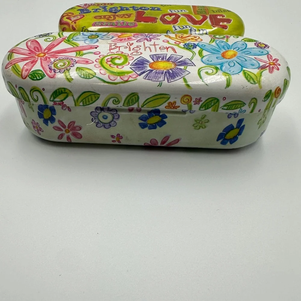 Brighton Hard Shell Eyeglass Cases Set of 2 Floral and Love Typography Designs